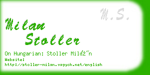 milan stoller business card